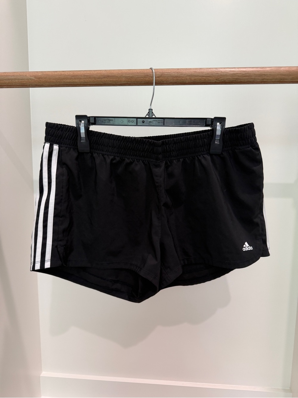 adidas Black Athletic Shorts with White Side Stripes